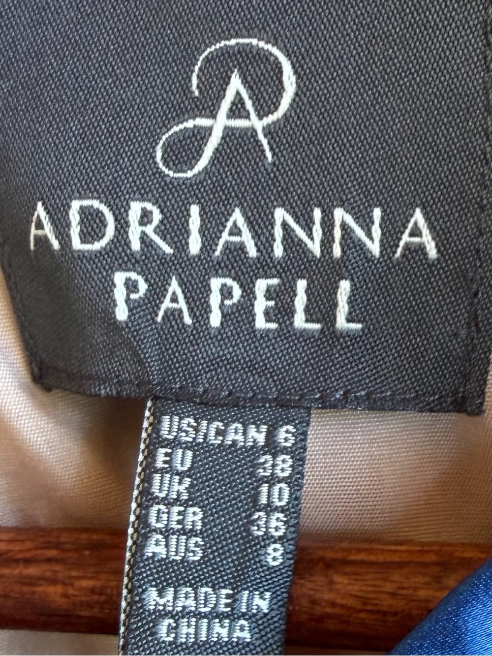 Adrianna Papell Blue Floral Lace Fit & Flare Lined Zip Round Neck Size small - Picture 5 of 13